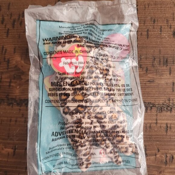 TY Teenie Beanie Babies "Freckles the Leopard" #1 McDonald Happy Meal Toy - Picture 2 of 2